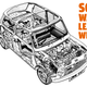 A technical drawing of the original Austin Mini